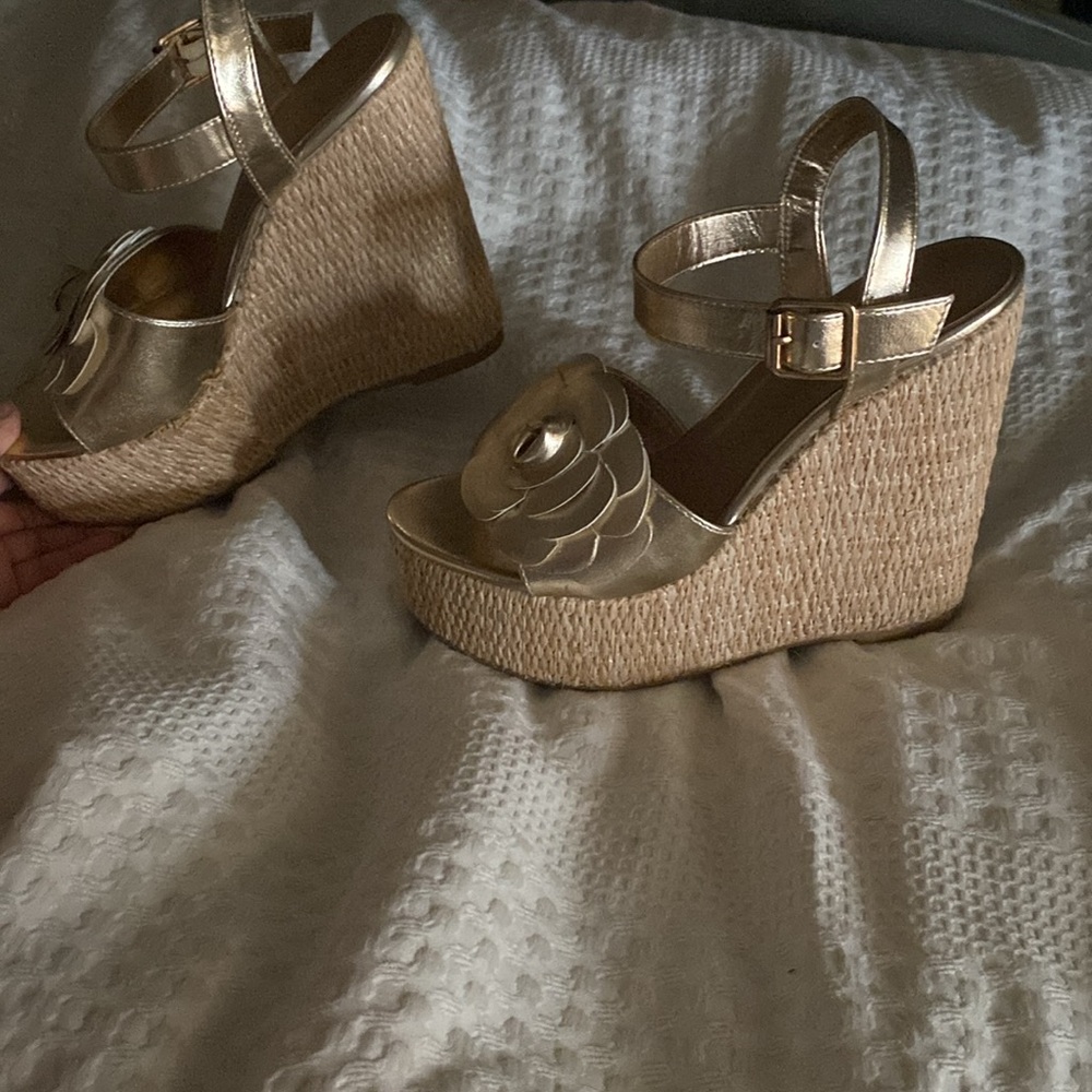 Gold Wedge Sandals